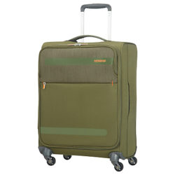 American Tourister Herolite Lifestyle 4-Spinner Wheel 55cm Cabin Suitcase Khaki